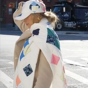 Yellow The Label Patchwork Quilted Hat